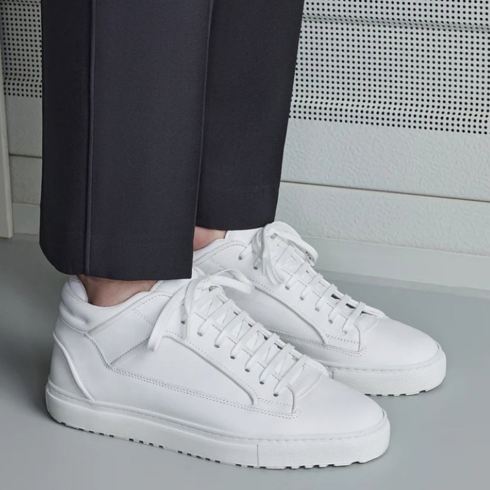 Full Grain Leather White Sneakers